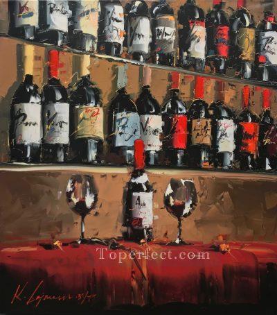Wine Bar 1 Kal Gajoum by knife Oil Paintings